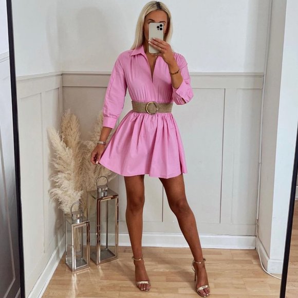 BLOGGER'S FAVE! Zara Barbie Pink Short Dress NWT - Picture 11 of 16